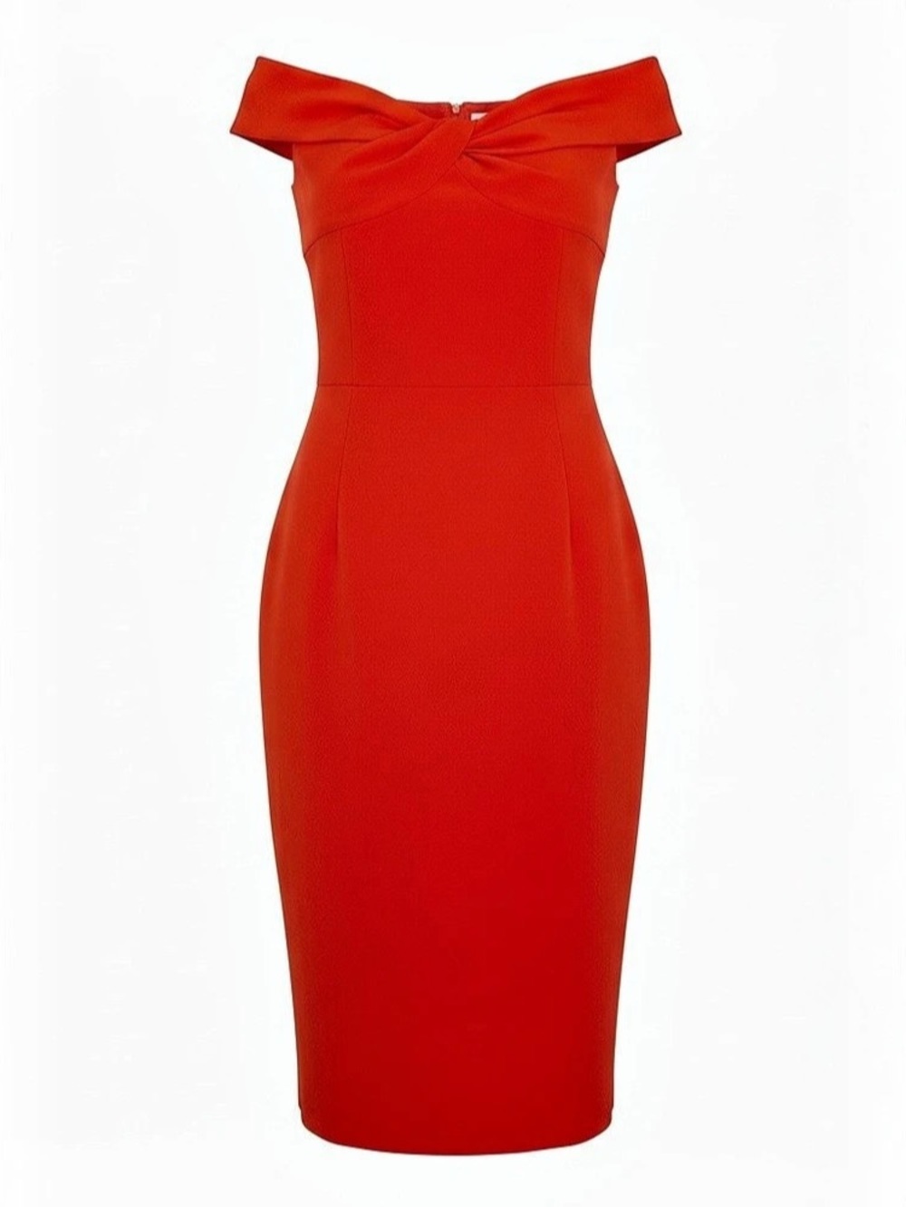 Trina Turk Red orange Bow Midi Dress Size 2 Like New